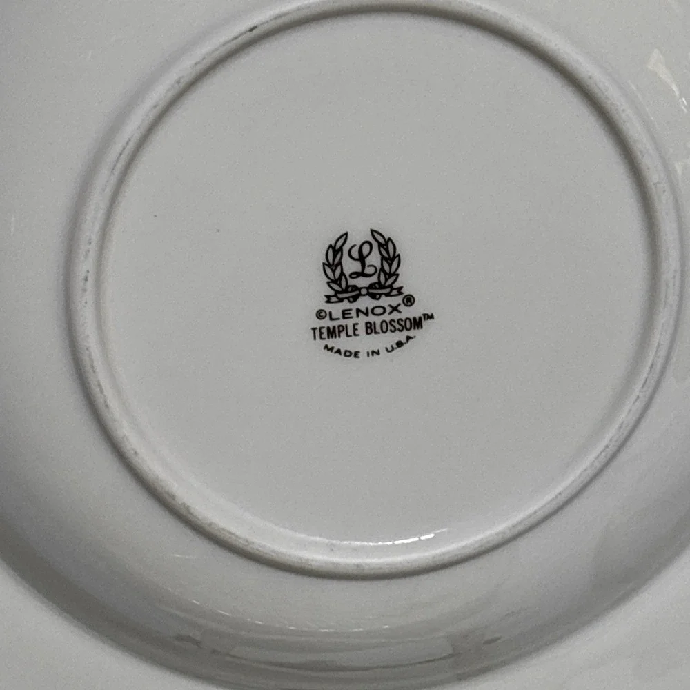 LENOX CHINA TEMPLE BLOSSOM RIMMED SOUP BOWL SET OF 4